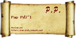 Pap Pál névjegykártya